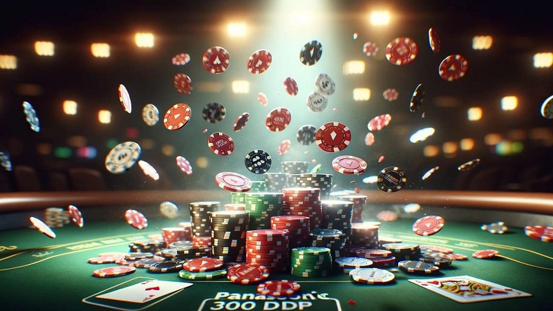Tumpukan chip di meja poker